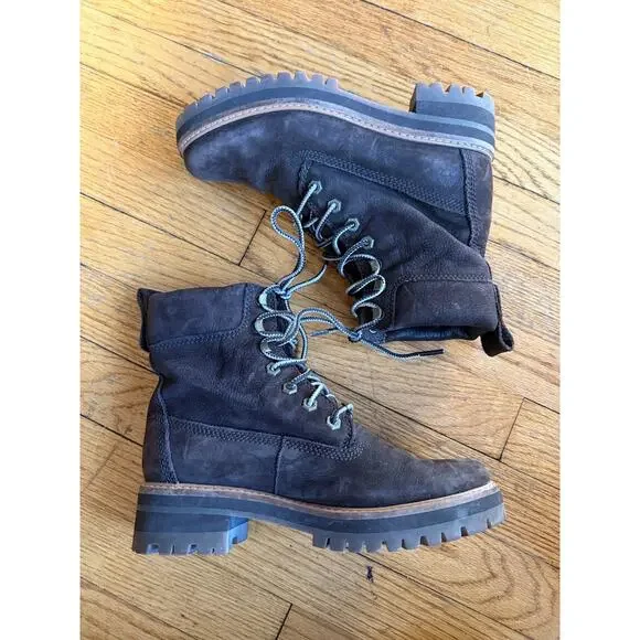 Timberland Courmayeur Valley 6-inch Waterproof Boots Womens 7.5 Brown Leather - Picture 5 of 5